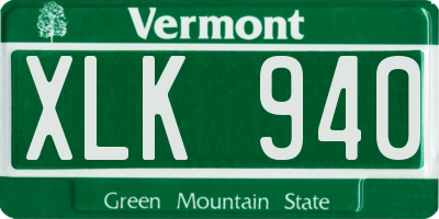 VT license plate XLK940