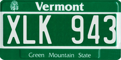 VT license plate XLK943