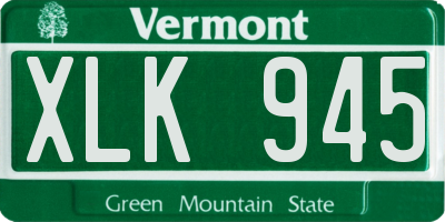 VT license plate XLK945