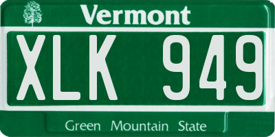 VT license plate XLK949