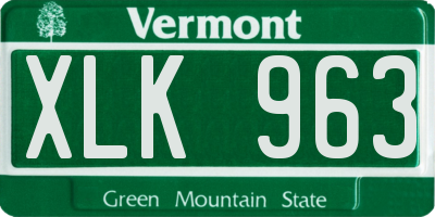 VT license plate XLK963