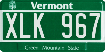 VT license plate XLK967