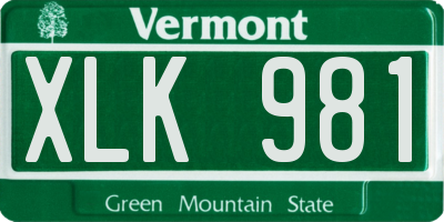 VT license plate XLK981