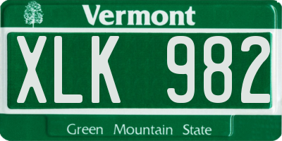 VT license plate XLK982