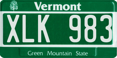 VT license plate XLK983