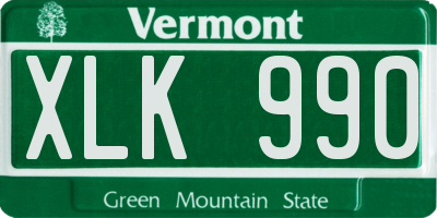 VT license plate XLK990