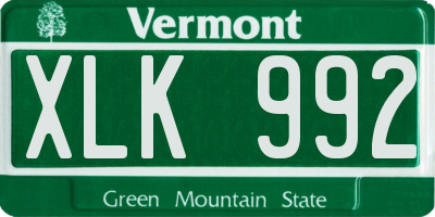 VT license plate XLK992
