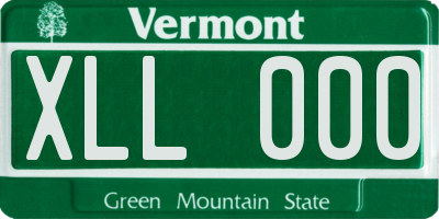 VT license plate XLL000