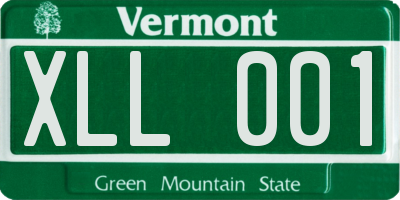 VT license plate XLL001