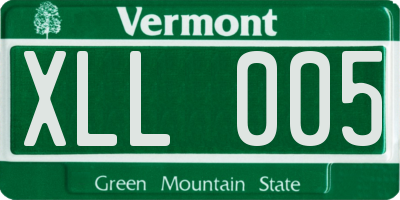 VT license plate XLL005