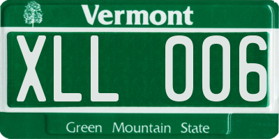 VT license plate XLL006