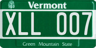 VT license plate XLL007