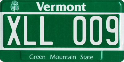 VT license plate XLL009