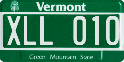 VT license plate XLL010