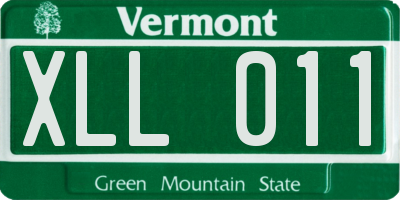 VT license plate XLL011