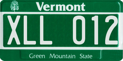 VT license plate XLL012