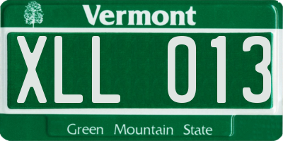 VT license plate XLL013