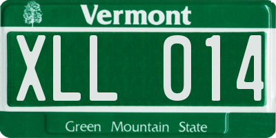 VT license plate XLL014