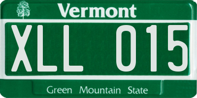 VT license plate XLL015