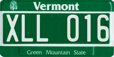 VT license plate XLL016