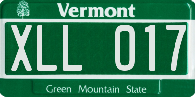VT license plate XLL017