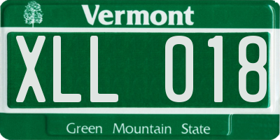 VT license plate XLL018
