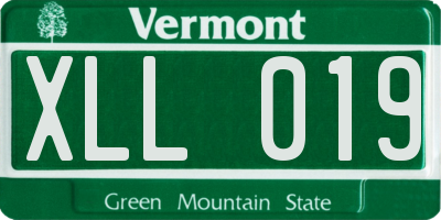 VT license plate XLL019