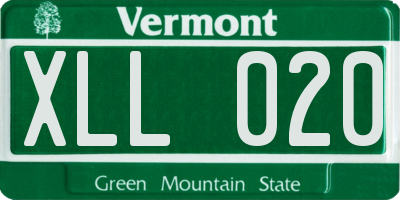 VT license plate XLL020