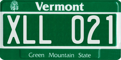 VT license plate XLL021