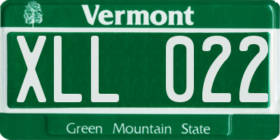 VT license plate XLL022