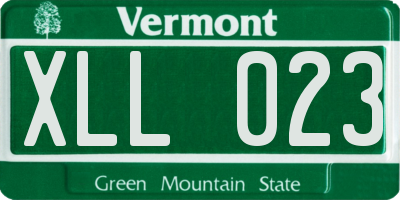 VT license plate XLL023