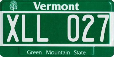 VT license plate XLL027