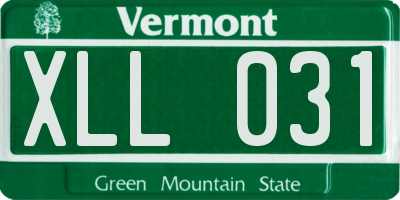 VT license plate XLL031