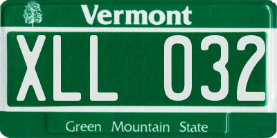 VT license plate XLL032