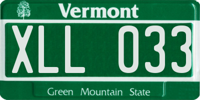 VT license plate XLL033