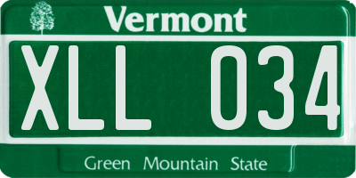 VT license plate XLL034