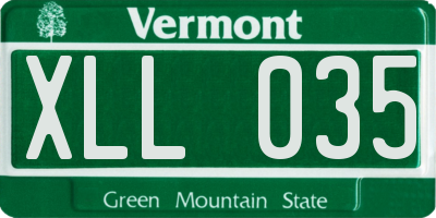 VT license plate XLL035