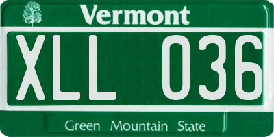 VT license plate XLL036