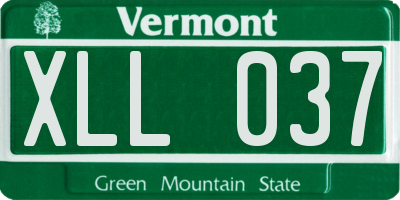 VT license plate XLL037