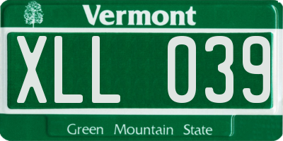 VT license plate XLL039