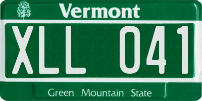 VT license plate XLL041