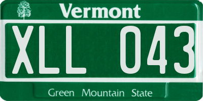 VT license plate XLL043