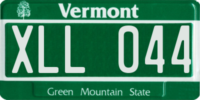 VT license plate XLL044
