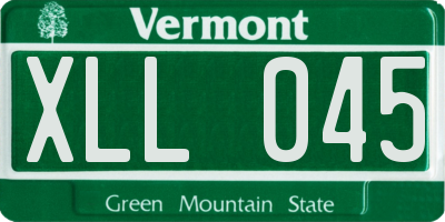 VT license plate XLL045