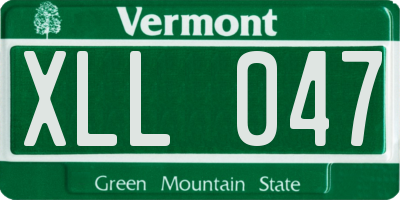 VT license plate XLL047