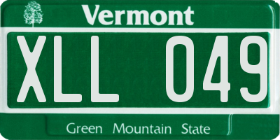 VT license plate XLL049
