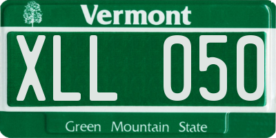 VT license plate XLL050