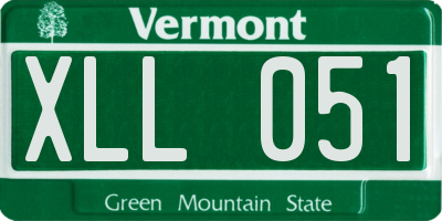 VT license plate XLL051