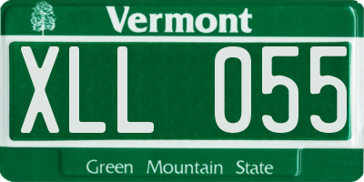 VT license plate XLL055