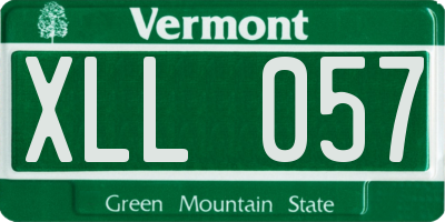 VT license plate XLL057